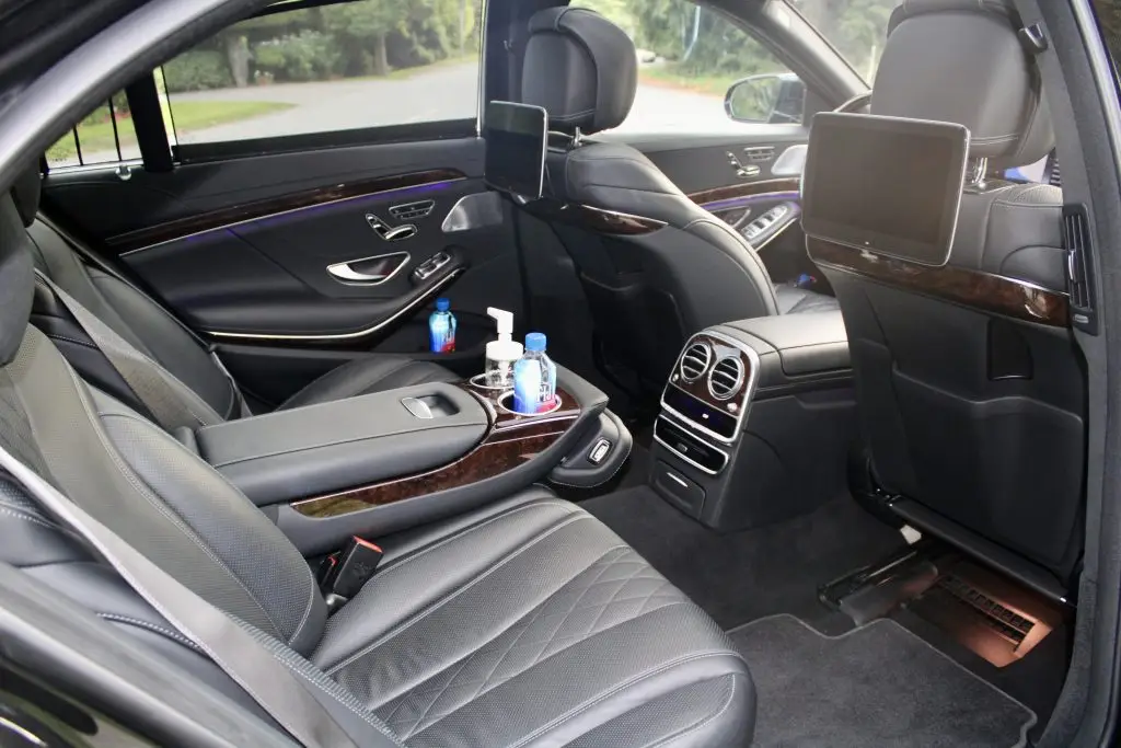 Premium AWD luxury sedan equipped with winter snow tires for a private transfer to Whistler.