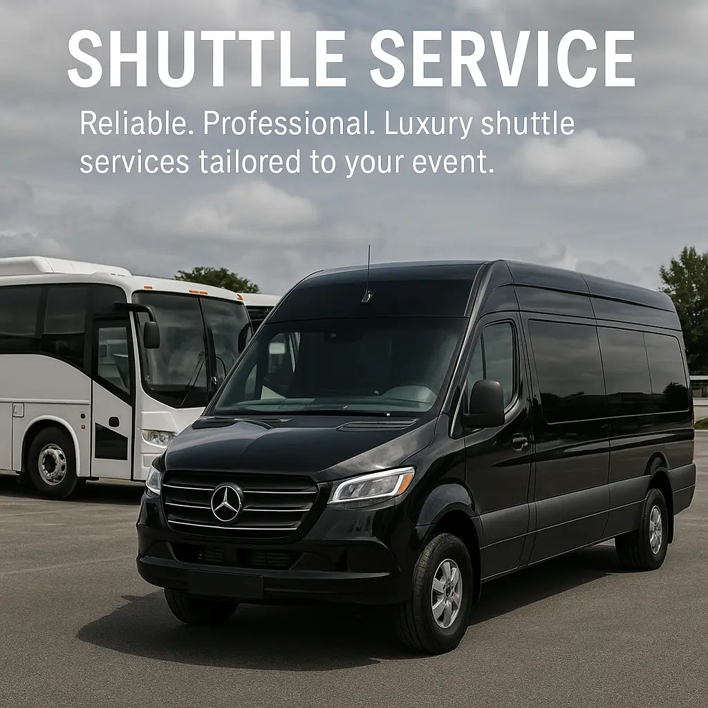 Luxury group private shuttle vehicle by Supreme Limousine prepared for a corporate event transfer from Vancouver to Whistler.