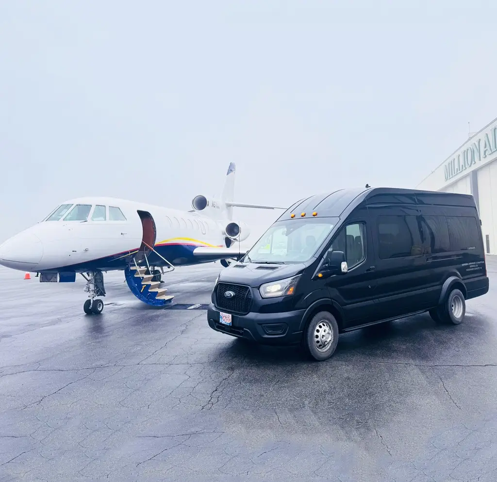 Luxury airport shuttle service in Vancouver with professional chauffeur and premium sprinter vans at YVR Airport